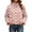 Pink, variant on Tqcoqu Women's Polka Dot Cropped Jacket,Stand Collar Button Down Lightweight Oxford Cloth Windbreaker With Drawstring Hem And Pockets