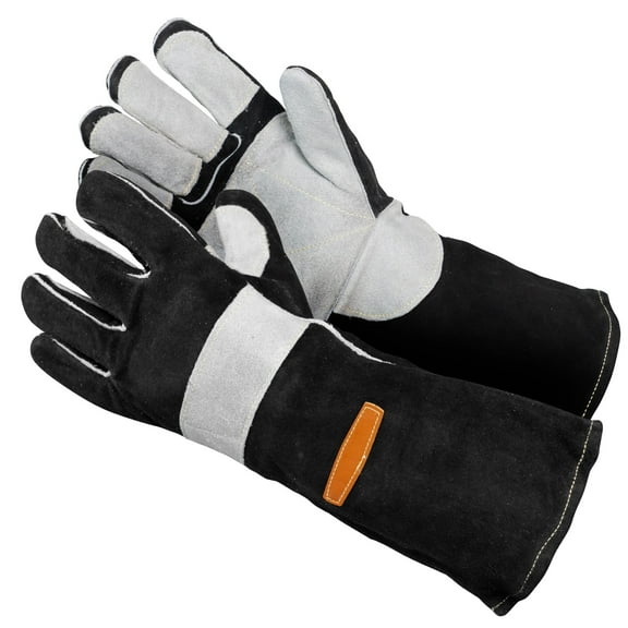 YESWELDER 16-Inch MIG Welding Gloves, Heat Resistant to 932°F, Kevlar Stitching, Reinforced Palm, for Welding, Forging, Grilling & Fireplace – Black/Gray