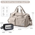 thumbnail image 2 of Bolsa de gimnasio BEULPTN impermeable de viaje para mujer, color beige, 2 of 6