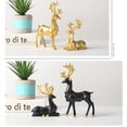 thumbnail image 3 of Wosthever 2 pack/lot añadir encanto a casa estatua de ciervo hecha a mano para decoración elegante artesanías hechas a mano resina Decoración del hogar negro L, 3 of 6