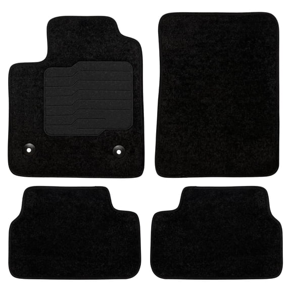 ecoMats Carpet Floor Mats for 2023 to 2026 Chevrolet Colorado, 2023 to 2026 GMC Canyon, Front and Rear, Black