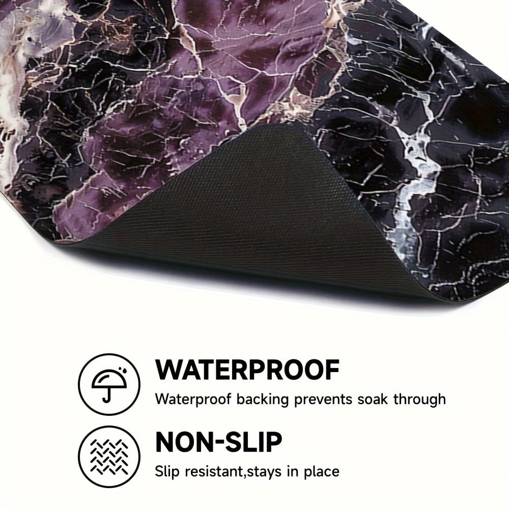 24in×24in, Black Marble Print Pattern, Washer And Dryer Top Protection Mat, Washing Machine Dust Cover Mat, Kitchen Accessories, Non-Slip, For Laundry Bathroom Home Decor, Room Decor