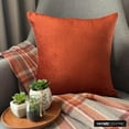 thumbnail image 4 of The HomeCentric Decorative Rust 12"x12" (30x30 cm) Throw Pillows, Velvet Double Side, Linen & Top Zipper Throw Pillows For Couch, Solid Pattern Modern Style - Velvet Rust Jules, 4 of 10