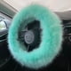 thumbnail image 4 of Funda de volante esponjosa y colorida (verde) para mujer, funda de volante difusa, decoración de coche de piel cálida de invierno, accesorios de coche peludos de moda, universal, 14,96 pulgadas, 4 of 5