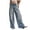 Light Blue, variant on Vivianyo HD Women's Low Rise Baggy Wide Leg Jeans,Distressed Hem , Women's Black,Blue,Light Blue, Sizes S-XL