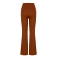 thumbnail image 6 of RYRJJ Women's Flare Dress Pants High Waisted Business Work Slacks Trousers Long Straight Leg Bootcut Suit Pants(Brown,XL), 6 of 8