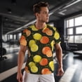 thumbnail image 3 of Wukai Orange Lemon Print Men's Short-Sleeved Mesh T-Shirt,Quick-Dry Short Sleeve Workout T-Shirt-3X-Large, 3 of 8