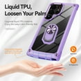 thumbnail image 3 of Allytech Clear Case for Samsung Galaxy S23 Ultra, Slim Case with Metal Ring Kickstand, Armor Lens Protection Shockproof Anti-Fingerprint Soft TPU Frame + Hard PC Back Protective Case - Purple, 3 of 7