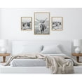 thumbnail image 6 of Kate and Laurel Sylvie Herd of Highland Cows BW Left and Right and Highland Cow Mountain Landscape Framed Canvas Wall Art Set by The Creative Bunch Studio, 3 Piece Set Natural, Farm Animal Art, 6 of 6