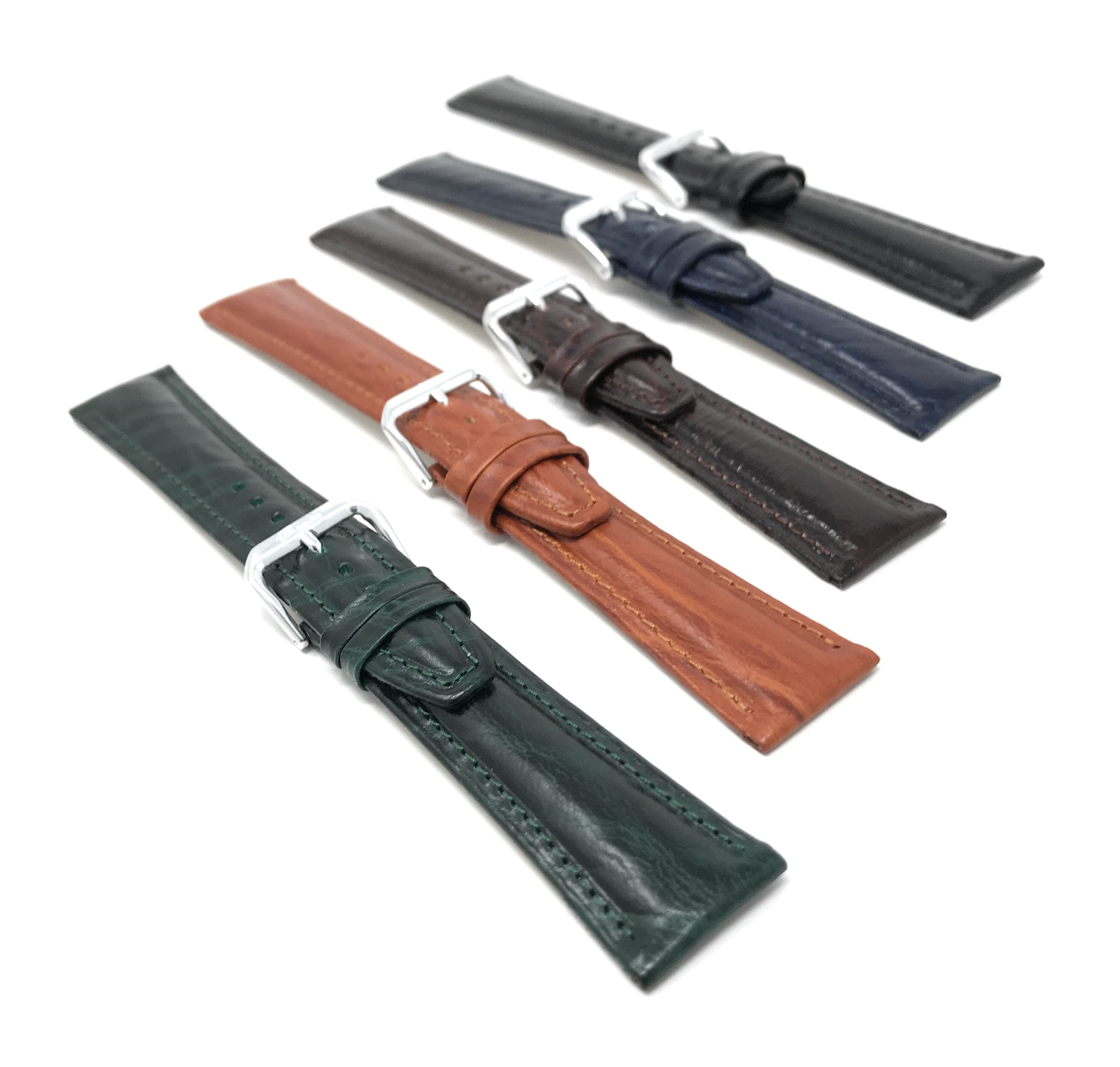 Extra Long (XL), 20mm Classic, Leather Watch Band Strap, SemiGlossy