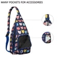 thumbnail image 2 of Boho Cat Print Sling Backpack - Geometric Cat Pattern Crossbody Bag (Aesthetic Design, Perfect Cat Lover Gift), 2 of 4