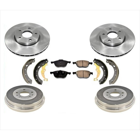 For 12-18 Focus S SE Front Disc Brake Rotors & Rear Drums Kit 6pc ( No Turbo )