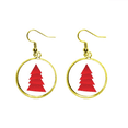 thumbnail image 1 of Abstract Christmas Tree patron de origami Ear Dangle Golden Drop Earring Jewelry Mujer Unbranded M, 1 of 3