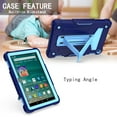 thumbnail image 4 of Dteck Shockproof Case For Kindle Fire HD 8 / HD8 Plus (10th Generation, 2020), Heavy Duty Rugged Hybrid Case High Impact Kickstand Protective Cover (no built-in screen protector), Navy + Blue, 4 of 5