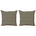 thumbnail image 1 of Ambesonne Tribal Throw Pillow Cover 2 Pack, Ethnic Colorful Quirky Art, 20", Seafoam Magenta, 1 of 2