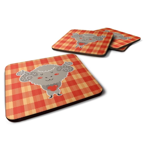 Ram with a Heart Foam Coaster Set of 4
