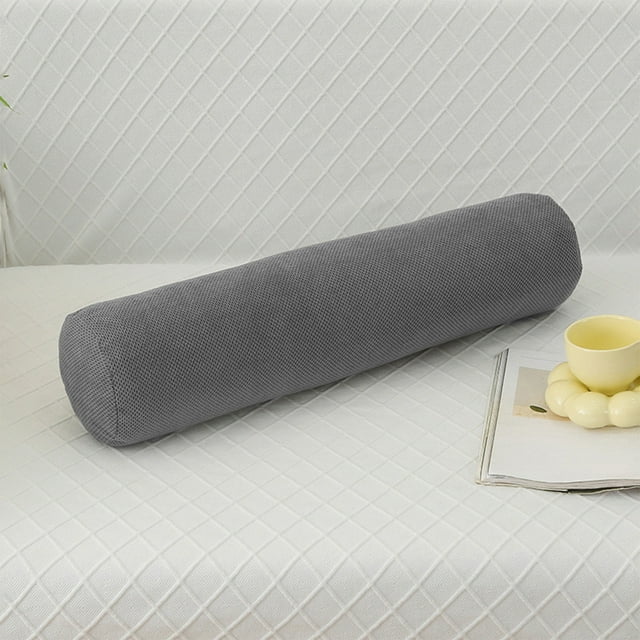 Funda de almohada redonda para dormir de lado, almohada plegable para la pierna, para sala de estar, sofá cama, almohadas de felpa extraíbles y lavables.