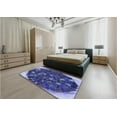 thumbnail image 5 of Ahgly Company Machine Washable Indoor Round Transitional Denim Dark Blue Area Rugs, 8' Round, 5 of 7