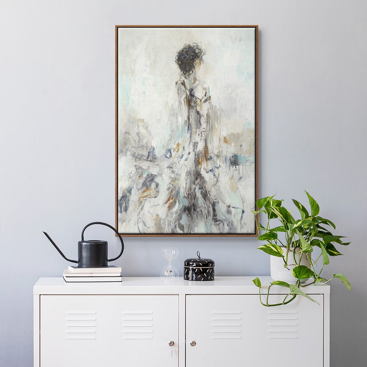 Romantic Reflection II Framed Premium Gallery Wrapped Canvas - Ready to Hang - 25 x 37 - Walnut Floating Frame