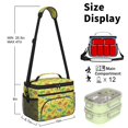thumbnail image 6 of Dinosaur and Geometric Yellow Pattern Insulated Lunch Box for Women Men, Medium Leakproof Cooler Bag with Adjustable Strap, 10"x6.7"x8", 6 of 6