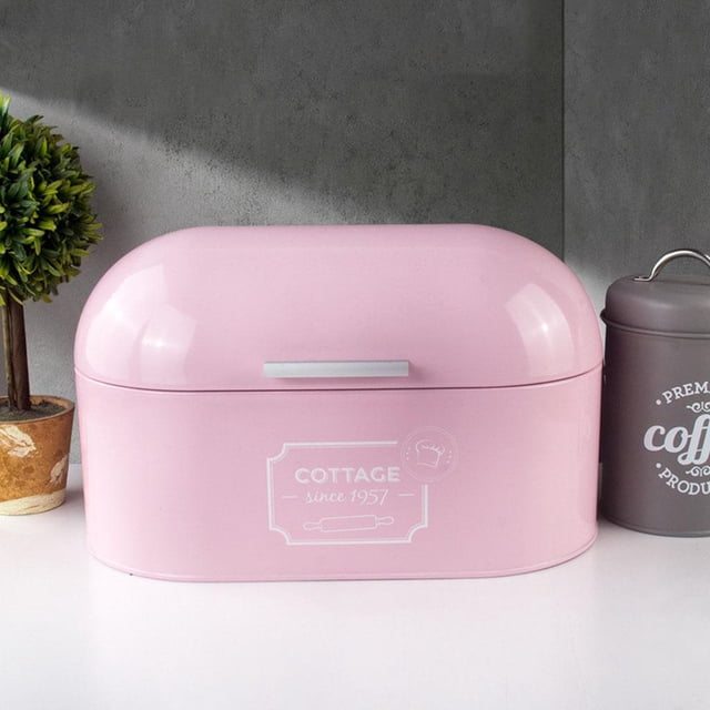 Contenedor Waffles Contenedor de Almacenamiento , Orgazador de Cosméticos de Hierro Galvazado Caja de Almacenamiento de Rosado Macarena Caja de almacenamiento de pan