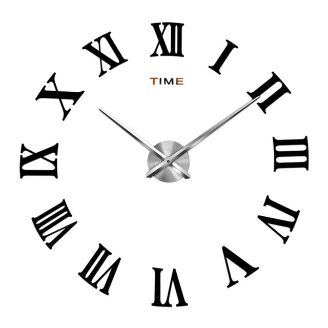 Etiqueta engomada de decoración del reloj de pared de DIY 3D para decoración de casa - Números Baoblaze Reloj de pared con la etiqueta engomada del espejo