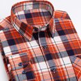 thumbnail image 4 of Men Cotton Shirts Long Sleeve Loose Tshirts Classic Plaid Tee Blouses Lapel Neck Outfit Spring Going Out, 4 of 4