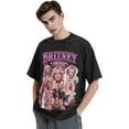 thumbnail image 3 of Men's Britneys Music Spears T-Shirt Washed Vintage Loose Short Sleeve Tee Top 151, 3 of 7