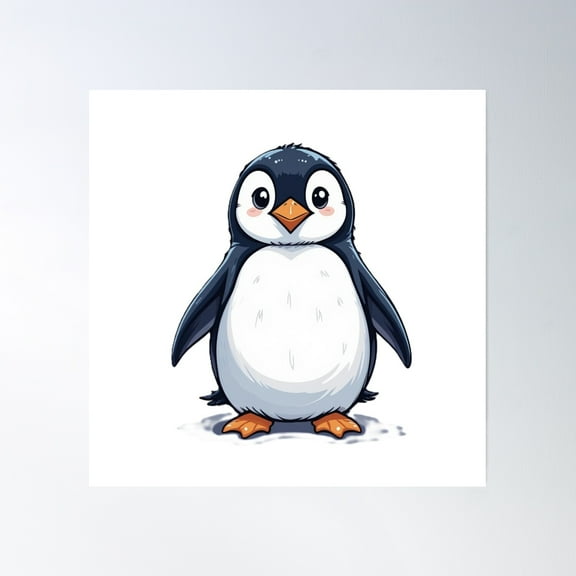 Penguin Poster Wall Art, Modern Wall Decor, 16x16 UNFRAMED