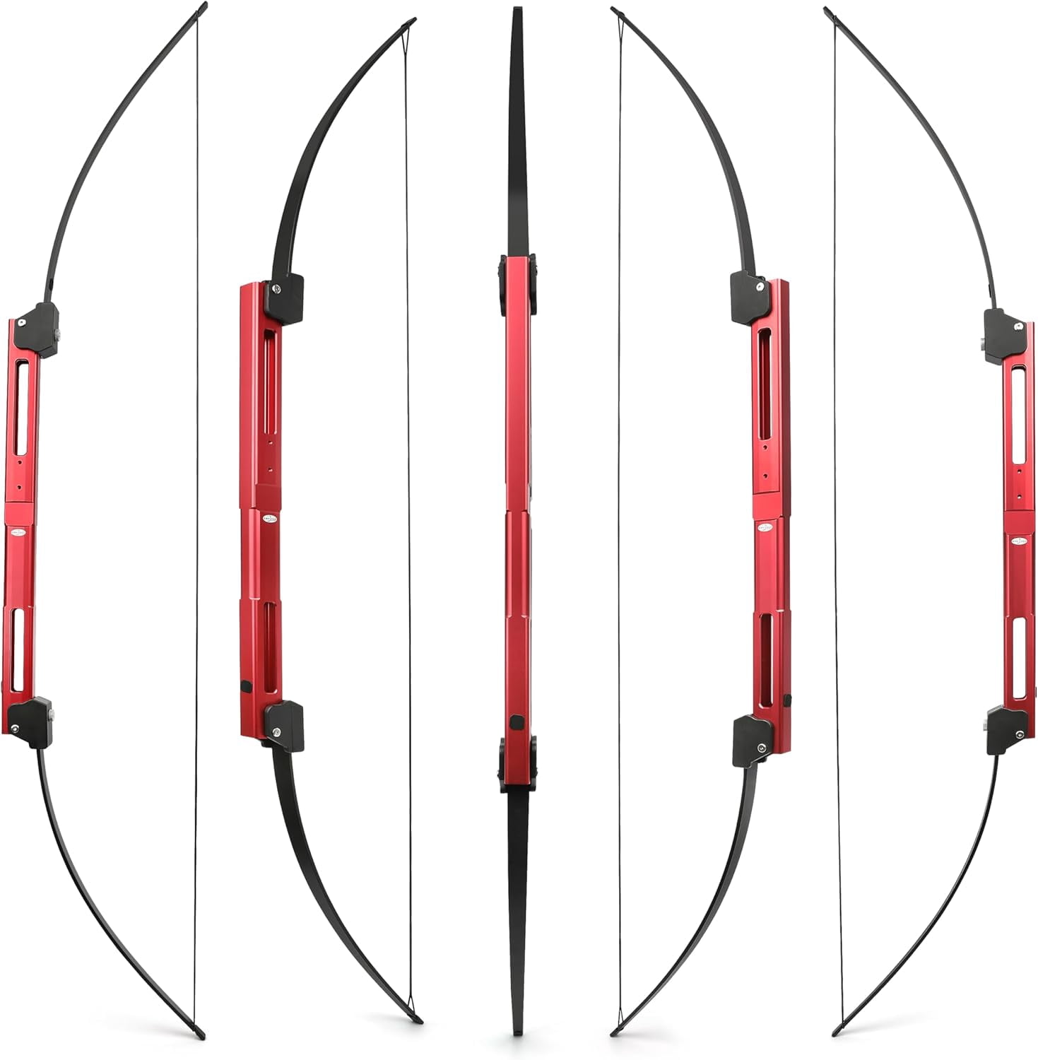 AMEYXGS 55″ Folding Bow and Arrow Set Draw Weight 35LB Aluminum Alloy Riser Recurve Bow for Left and Right Hand Archery Hunting