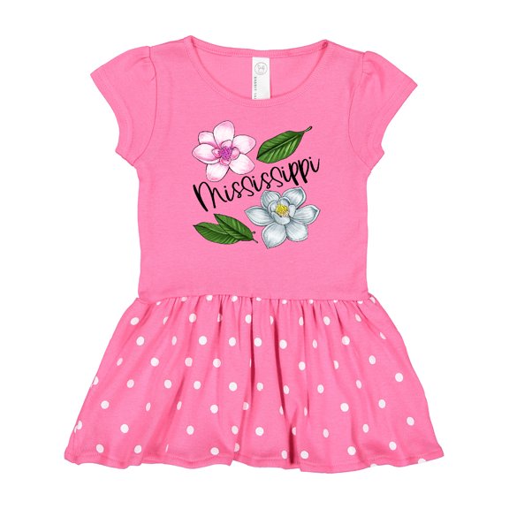 Inktastic Mississippi Magnolia Flowers and Leaves Gift Baby Girl Dress