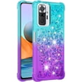 thumbnail image 3 of for Xiaomi Redmi Note 10 Pro/Note 10 Pro Max Case with Creativity Clear Gradient Quicksand Glitter Flowing Liquid Floating Bling Diamond Sparkle Cover for Redmi Note 10 Pro JB Bluish Violet, 3 of 14