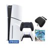 PlayStation 5 Slim Disc 2TB SSD Edition Horizon Forbidden West Bundle with Two Controllers White and Midnight Black DualSense and Mytrix Hard Shell Protective Controller Case - PS5 Gaming Console