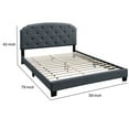 thumbnail image 5 of Full Bed with Button Tufted Scalloped Headboard Gray - Saltoro Sherpi, 5 of 5