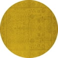 thumbnail image 1 of Ahgly Company Indoor Round Oriental Yellow Traditional Area Rugs, 4' Round, 1 of 4