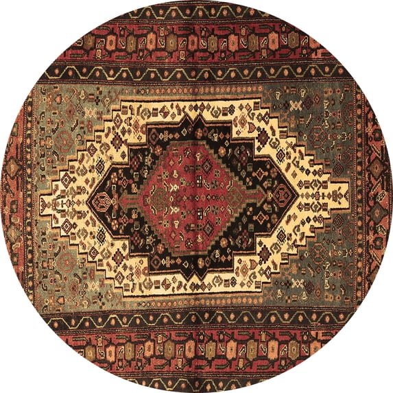 Ahgly Company Indoor Round Persian Brown Traditional Area Rugs, 4' Round