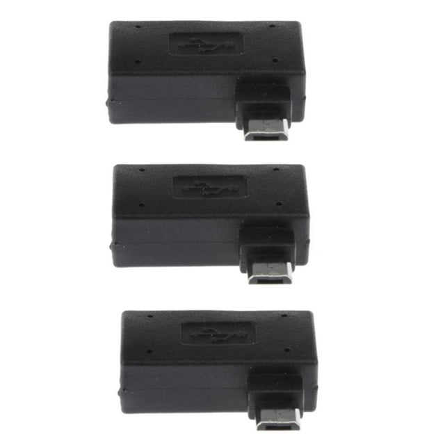 Tachiuwa 3 Pieces 90 Degree Right Angle Micro USB 2.0 OTG Host Adapter With USB Power