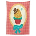 thumbnail image 3 of Ambesonne Cupcake Tablecloth Rectangular Table Cover, Happy Birthday Calligraphy, 52"x70", Multicolor, 3 of 4