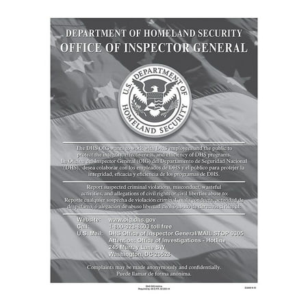 UPC: 0015171224483 | ComplyRight Department of Homeland Security Fraud Hotline Poster (E3260)