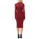 thumbnail image 3 of Vestido de malla INSPIRE CHIC para mujer, con cuello alto, manga larga, vestido de cóctel ajustado en color rojo oscuro, 3 of 6