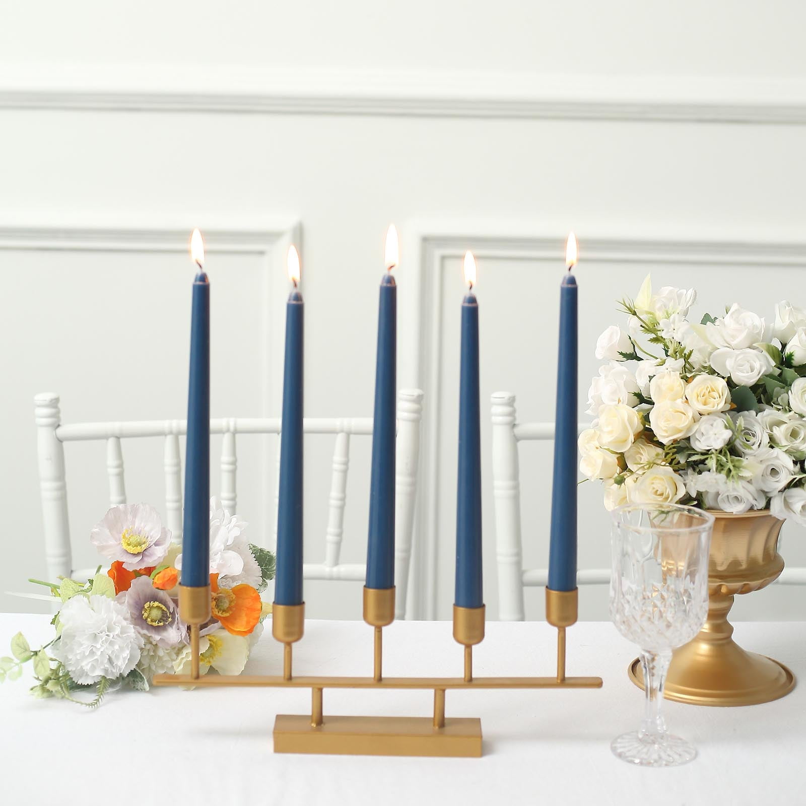 Maegen Spiral Taper Candles - 3 Pack - Navy