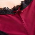 thumbnail image 6 of PMVFHDE Lace Trim Cotton Gusset Briefs Mid Waist Breathable Thin Panties For Women Color Block Triangle Wine,M, 6 of 6