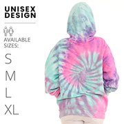 Pure Essence Tie Dye Long Sleeve Fleece Pullover Hoodie for Men and Women