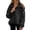 Black, variant on Women's Puffer Pullover Jacket Zip Up Hooded Jackets Lightweight Quilted Coat Warm Winter Down Jackets Padded Coat RD2 M