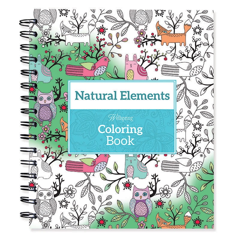 SpiralBound Coloring Book 9"X8.5"Natural Elements