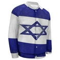 thumbnail image 5 of Vibrant Israel Flag Image with Bold Blue Baseball Jersey Fashion Ribbed Sleeve Man Women's Jacket Motion Tops XXS-6XL, 5 of 7