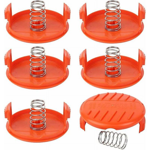 Tapa de carrete, 8 piezas de repuesto Tapas de tapa de carrete Reemplazo de cubierta con resorte de 8 piezas para cortacésped Black-Decker RC-100-P Carrete de recortadora AFS.