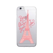 OTM Prints Clear Phone Case, Paris is always a good idea Pink - iPhone 6/6s/7/7s