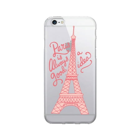 OTM Prints Clear Phone Case, Paris is always a good idea Pink - iPhone