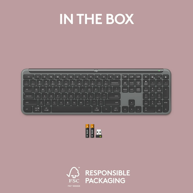 Logitech Signature Slim K950 Wireless Keyboard, Sleek Design
